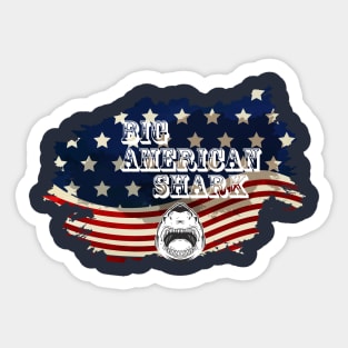 funny big american shark Sticker